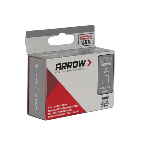 Arrow Heavy Duty Staples, Wide Crown, 1/2 in Leg L, 30 PK 60830